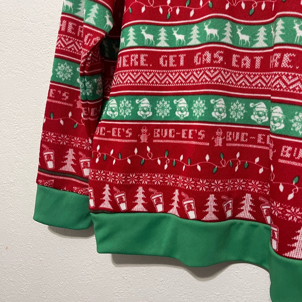 Buc-ee's Red and Green Holiday Sweater - Picture 4 of 5